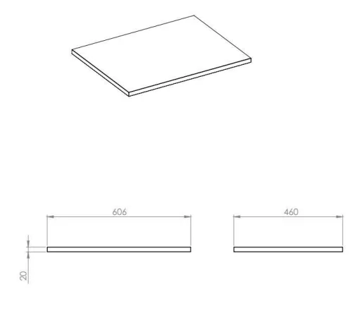 AREZZO design CALACATTA márvány 60x46 cm mosdópult Matt Fehér színben, 20 mm