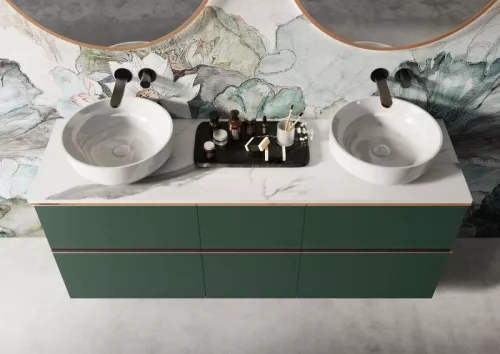AREZZO design CALACATTA márvány 160x46 cm mosdópult Matt Fehér színben, 20 mm