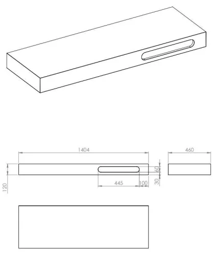AREZZO design CALACATTA márvány 140x46 cm konzolos mosdópult Matt Fehér színben