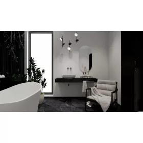   AREZZO design MARQUINA márvány 120x46 cm konzolos mosdópult Matt Fekete színben