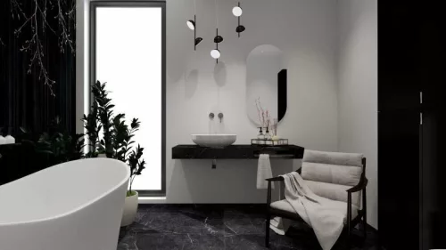 AREZZO design MARQUINA márvány 120x46 cm konzolos mosdópult Matt Fekete színben