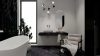 AREZZO design MARQUINA márvány 140x46 cm konzolos mosdópult Matt Fekete színben