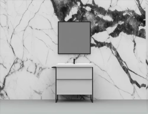 AREZZO design MONTEREY oldalsó fekete fémkeret törölközőtartóval