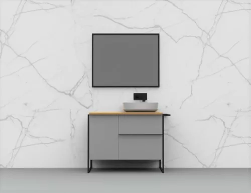AREZZO design MONTEREY oldalsó fekete fémkeret törölközőtartóval