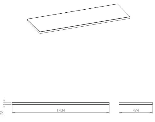 AREZZO design 140(70+70)x49,4x2,8 cm mosdópult, Mf. Fehér színben