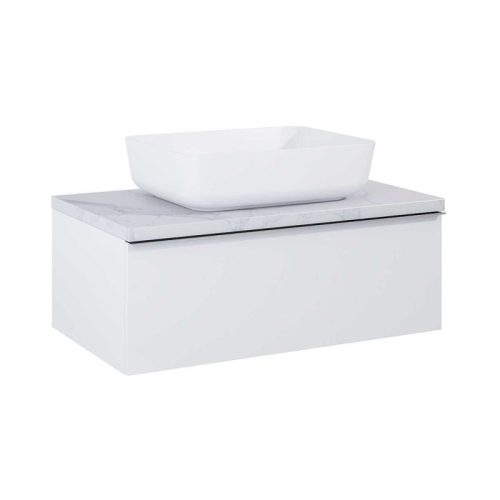 AREZZO design CALACATTA márvány mosdópult (70/49,4) matt fehér,20 mm