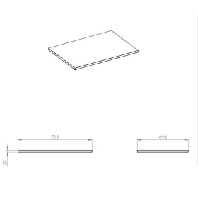   AREZZO design MARQUINA márvány mosdópult (70/49,4) matt fekete,20 mm