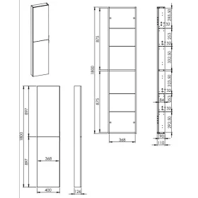  AREZZO design univerzális állószekrény bármely modellhez 40 cm-es, 2 ajtós, (12,6) canela tölgy