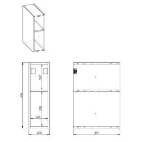   AREZZO design MONTEREY Duo 20 cm-es nyitott elem Matt fekete színben
