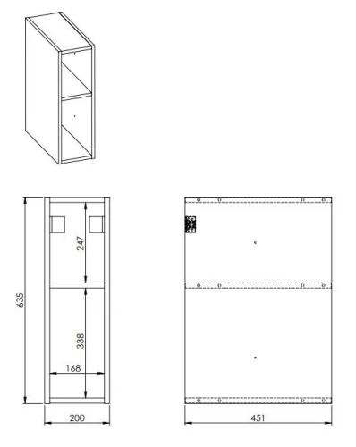 AREZZO design MONTEREY Duo 20 cm-es nyitott elem Matt fekete színben