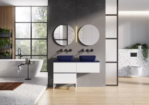 AREZZO design márványpult 80/46/1,5 matt kék