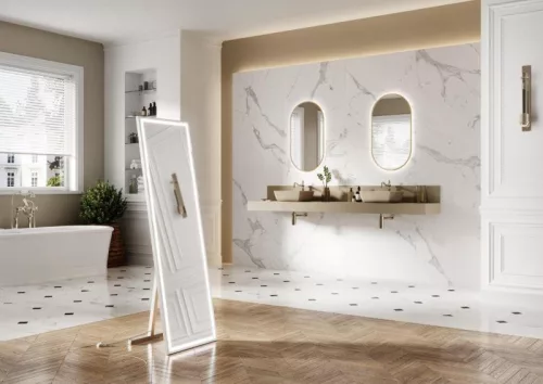 AREZZO design márvány fali panel 120/20/1,5 matt beige