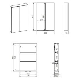   AREZZO design univerzális felsőszekrény bármely modellhez 50 cm-es, 2 ajtós (12,6) canela tölgy