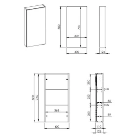   AREZZO design univerzális felsőszekrény bármely modellhez 40 cm-es, (12,6) 1 ajtós, canela tölgy