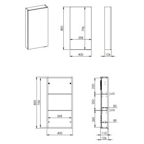   AREZZO design univerzális felsőszekrény bármely modellhez 40 cm-es, (12,6) 1 ajtós, matt fehér