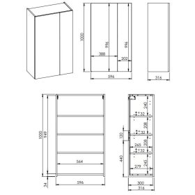   AREZZO design univerzális felsőszekrény bármely modellhez 60 cm-es, 1 ajtós (31,6) mf antracit