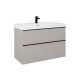 AREZZO design MONTEREY 80 cm-es alsószekrény 2 fiókkal Matt beige színben, szifonkivágással