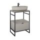 AREZZO design NEBO alsószekrény 60 cm-es, 1 fiókkal, matt beige, matt fekete (2 doboz)