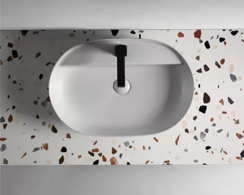 AREZZO design TERRAZZO márvány mosdópult 80/46/2 mix matt