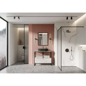   AREZZO design TERRAZZO márvány mosdópult 100/46/2 fekete matt