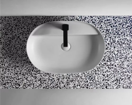 AREZZO design TERRAZZO márvány mosdópult 100/46/2 fekete matt