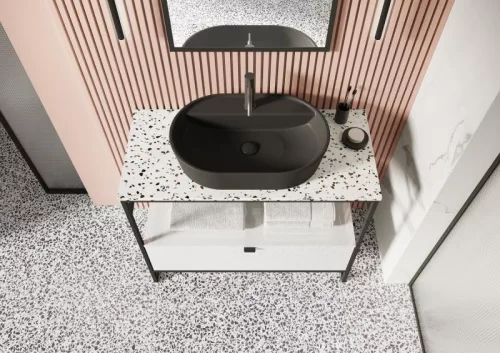 AREZZO design TERRAZZO márvány mosdópult 100/46/2 mix matt