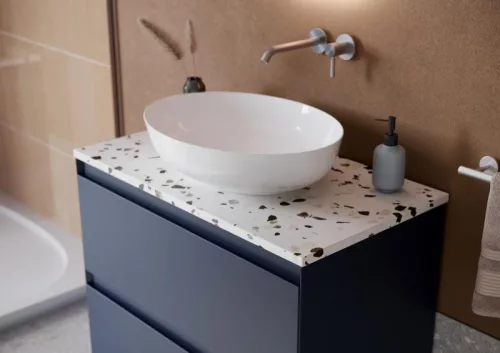AREZZO design TERRAZZO márvány mosdópult 100/46/2 mix matt