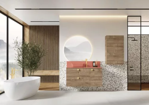 AREZZO design márványpult 100/46/1,5 terra pink