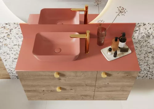 AREZZO design márványpult 140/46/1,5 terra pink