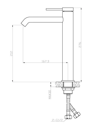 AREZZO design SLIMFIELD magasított mosdócsaptelep AR-24602