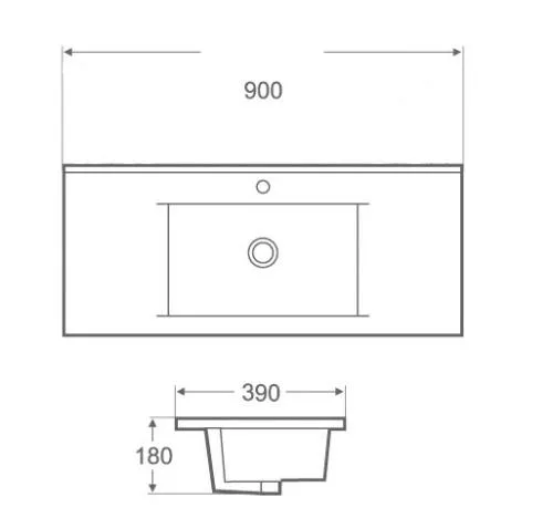 AREZZO design Medford 90x39 beépíthető mosdó AR-3090