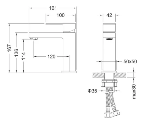 AREZZO design CUBEFIELD mosdócsaptelep, fekete