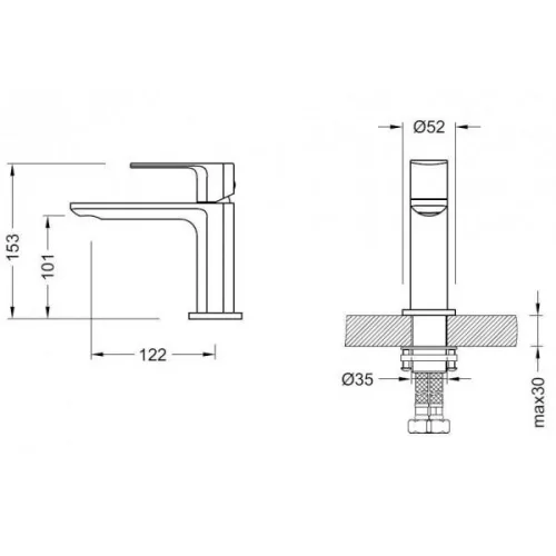 AREZZO design SPRINGFIELD 100 mosdó csaptelep AR-5031