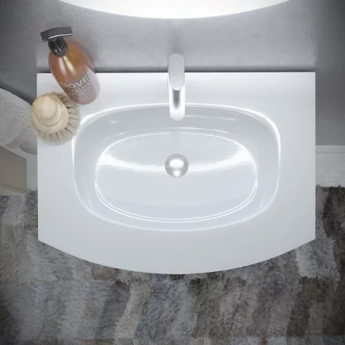 SaviniDue ARMONIA 70 mosdó, műmárvány, fényes FEHÉR (AR-70-WB-GW)