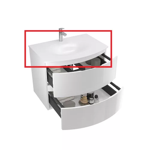 SaviniDue ARMONIA 70 mosdó, műmárvány, fényes FEHÉR (AR-70-WB-GW)