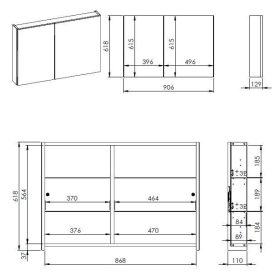 AREZZO design Tükrös szekrény BASIC 90,2 ajtó