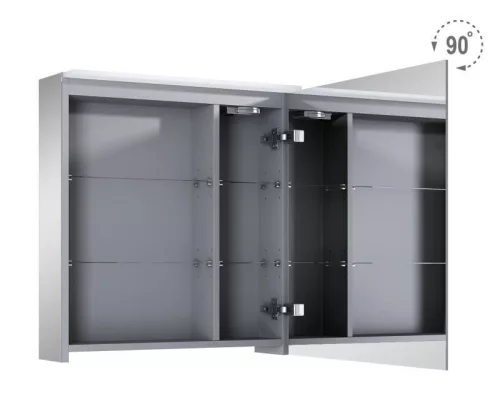 AREZZO design Tükrös szekrény PREMIUM 60,1 ajtó + TECHNOBOX+ LED LÁMPA PANEL