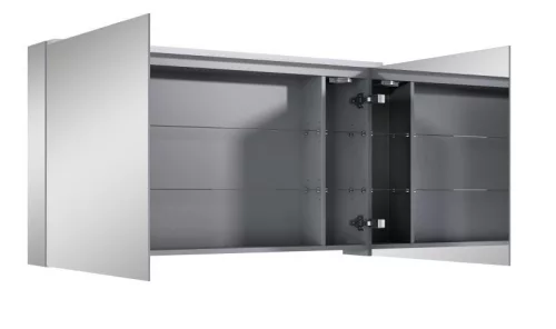 AREZZO design Tükrös szekrény PREMIUM 120,2 ajtó + TECHNOBOX+LED LÁMPA PANEL