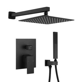   AREZZO design ROCKFIELD Falsík alatti zuhanyszett falon belüli egységgel, fekete AR-9960BL