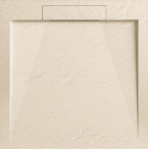 AREZZO design STONE pala hatású öntött márvány zuhanytálca, 90x90 cm-es, beige