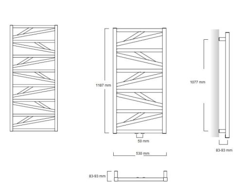 AREZZO design FRISCO BLACK törölközőszárító radiátor AR-FR12050B