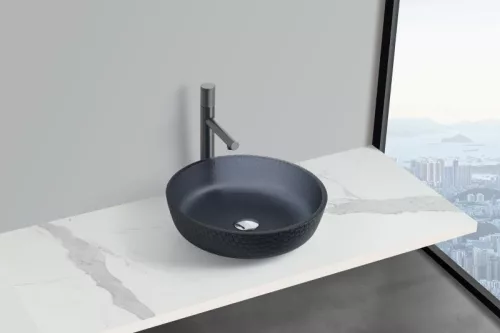 AREZZO design RUBEN üveg mosdó, matt szürke