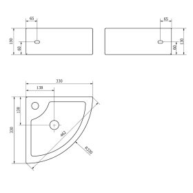 Sapho GYNT sarok kerámiamosdó 33x33/13cm (AR154)