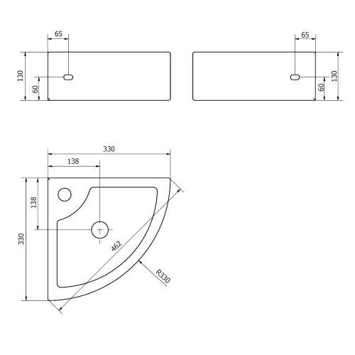 Sapho GYNT sarok kerámiamosdó 33x33/13cm (AR154)