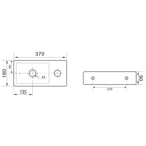 Sapho ZOE kerámiamosdó jobbos 37x18/9cm (AR495)
