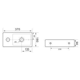 Sapho ZOE kerámiamosdó balos 37x18/9cm (AR496)