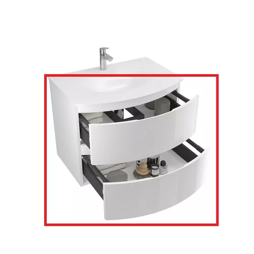 SaviniDue ARMONIA 70 alsószekrény, magasfényű FEHÉR, mosdó nélkül (AR72-GW)