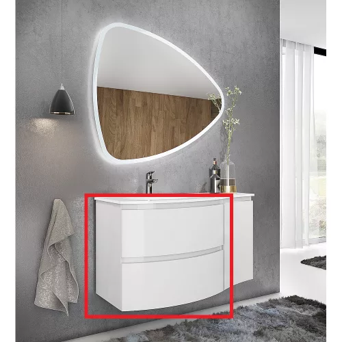 SaviniDue ARMONIA 70 alsószekrény, magasfényű FEHÉR, mosdó nélkül (AR72-GW)