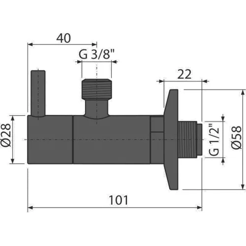 ALCA Design sarokszelep szűrővel, 1/2"-3/8" FEKETE-matt (ARV001-BLACK)