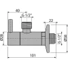 ALCA Design sarokszelep szűrővel, 1/2"-1/2" (ARV003)
